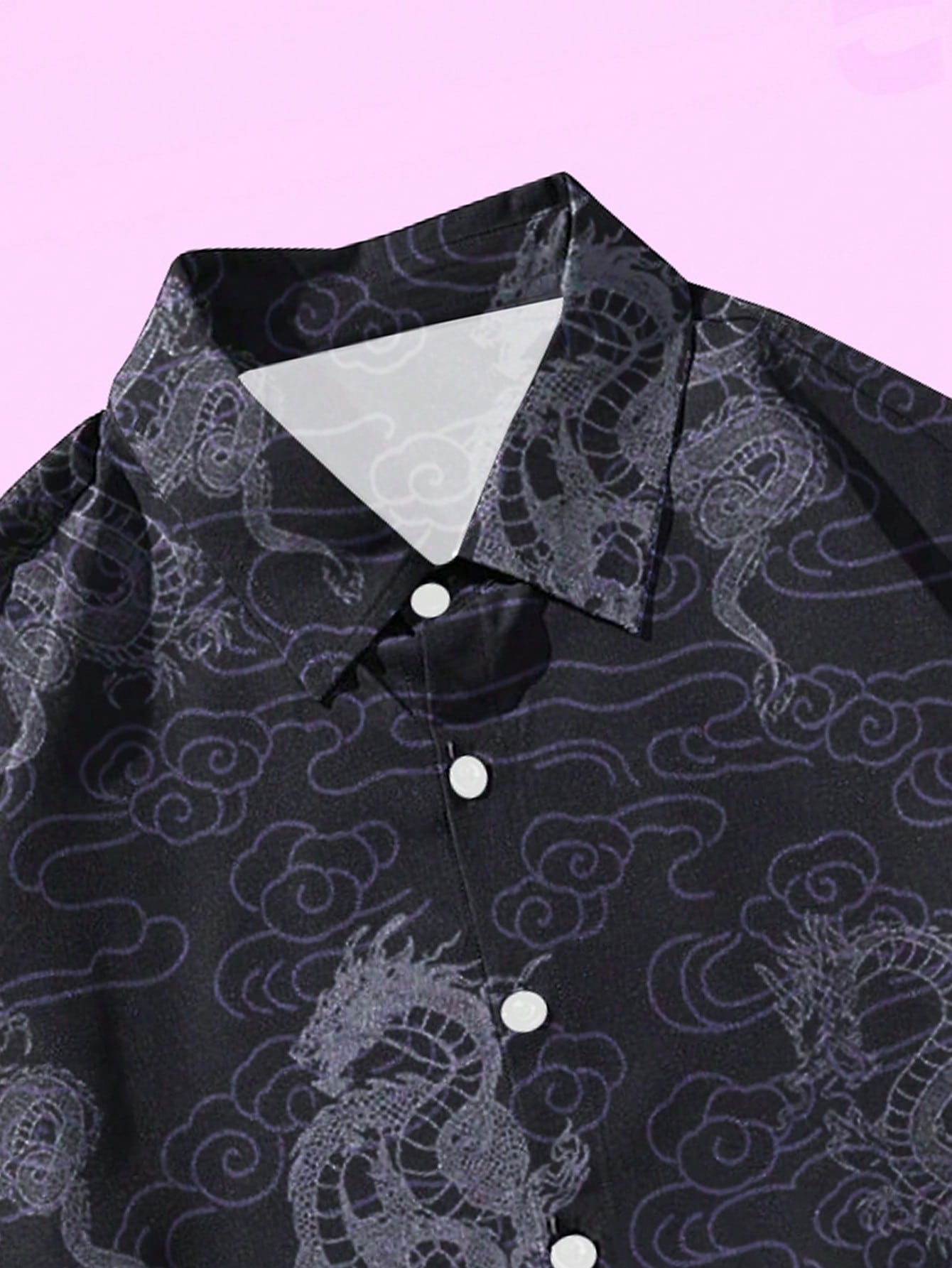 Guys Dragon Print Shirt